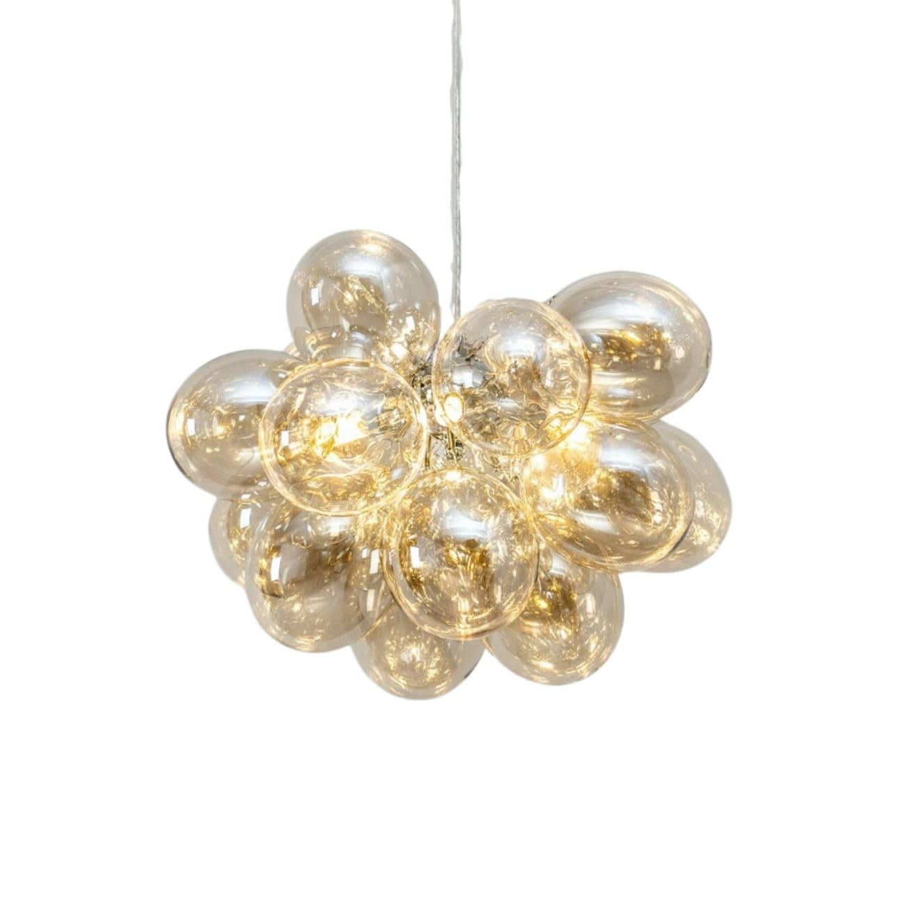 KOSILUM - Suspension contemporaine à 17 verres ambrés - Bartali - Lumière Blanc Chaud Eclairage Salon Chambre Cuisine Couloir - - - G9 - IP20