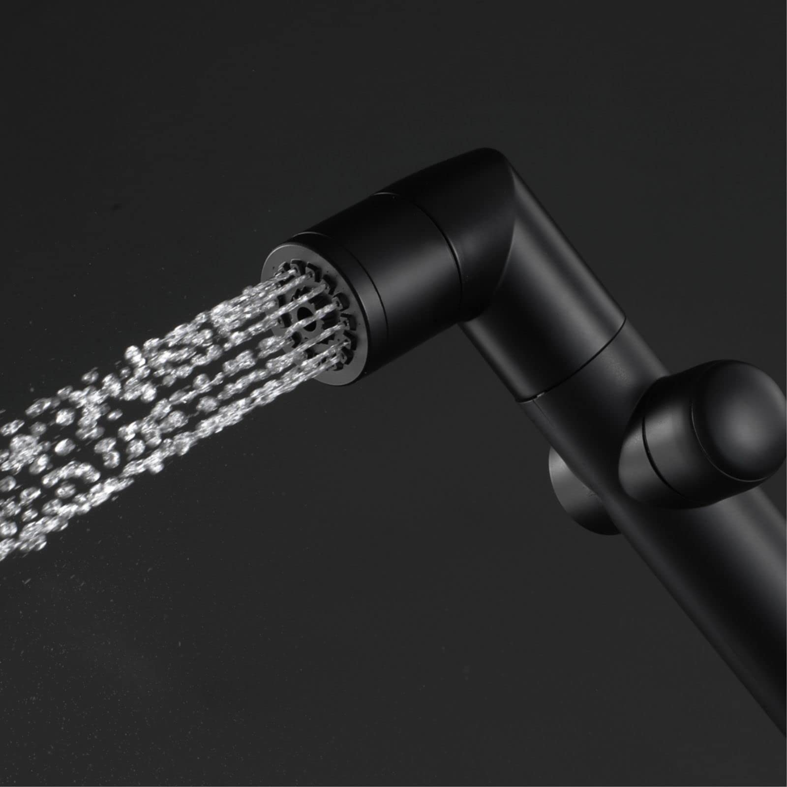 Rociador de Bidé de Mano Pulverizador de Bidé Montado en La Pared Pulverizador Bidet con Válvula de Ángulo, Agua Fría, para Higiene Personal,Negro