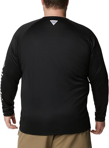 Columbia Men's Terminal Tackle Long Sleeve Shirt, Long Sleeve Shirt, Black/Cool Grey Logo, Medium - 7