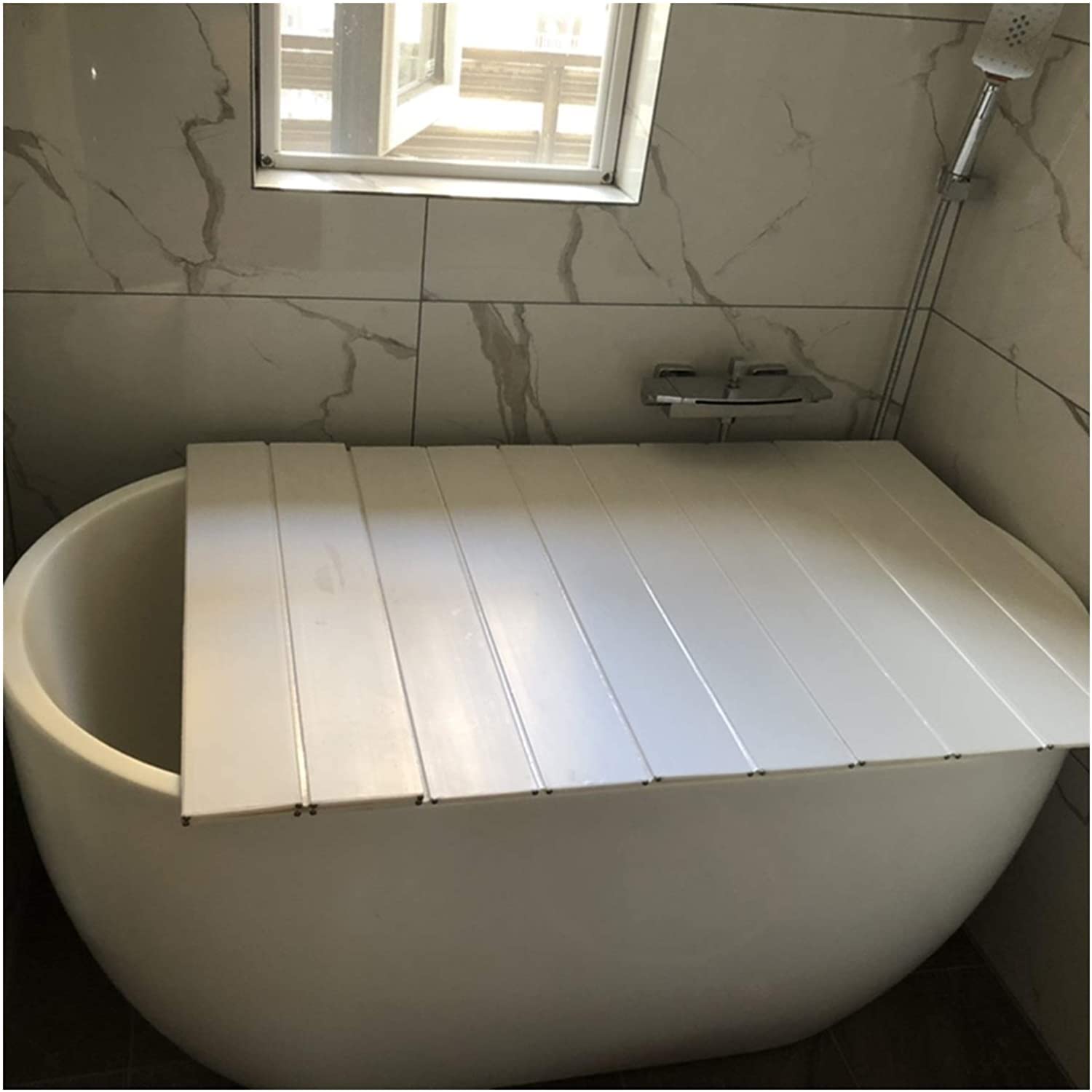Couvercle de baignoire blanc pliant en PVC épais JATIBOSH
