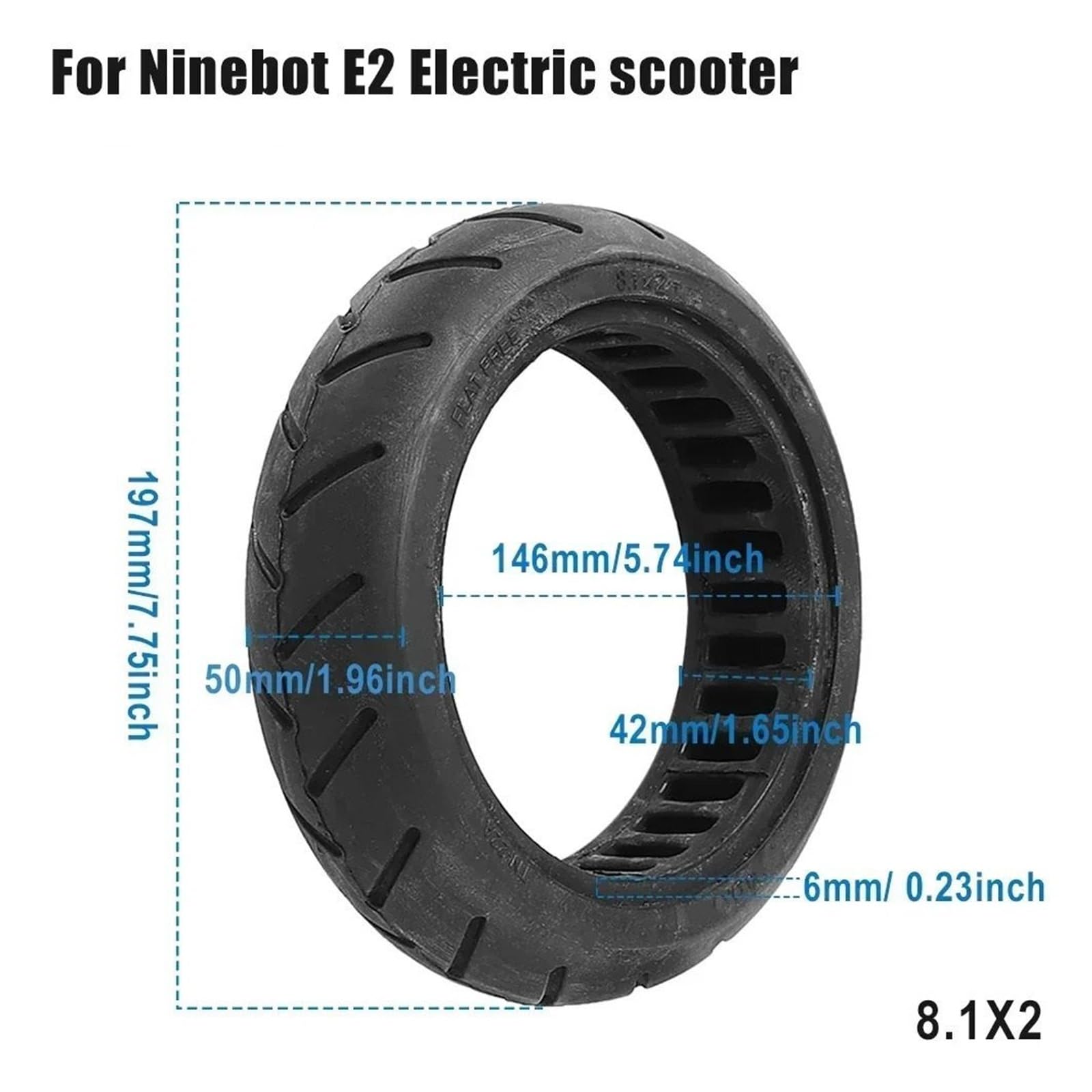 Pneumatico Solido for Scooter Elettrico, Compatible With Pneumatico for Ammortizzatori A Nido D'ape Ninebot E2 KickScooter pneumatici per scooter