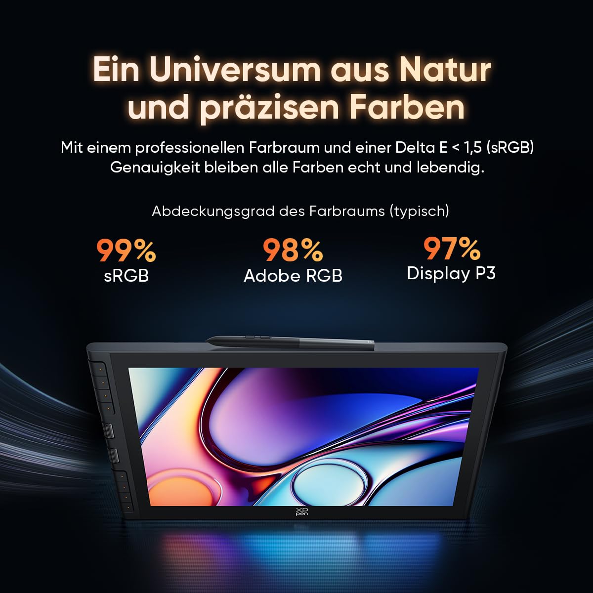 XPPen 15,4 Zoll Grafiktablett mit Display für PC, Artist 16 3rd (2026 Version), X4 Smart Chip Stylus, 16384 Druckstufen, Innovative X-Dial Shortcut, DC-Dimmung, Flimmerfrei, 16,7 Millionen Farben