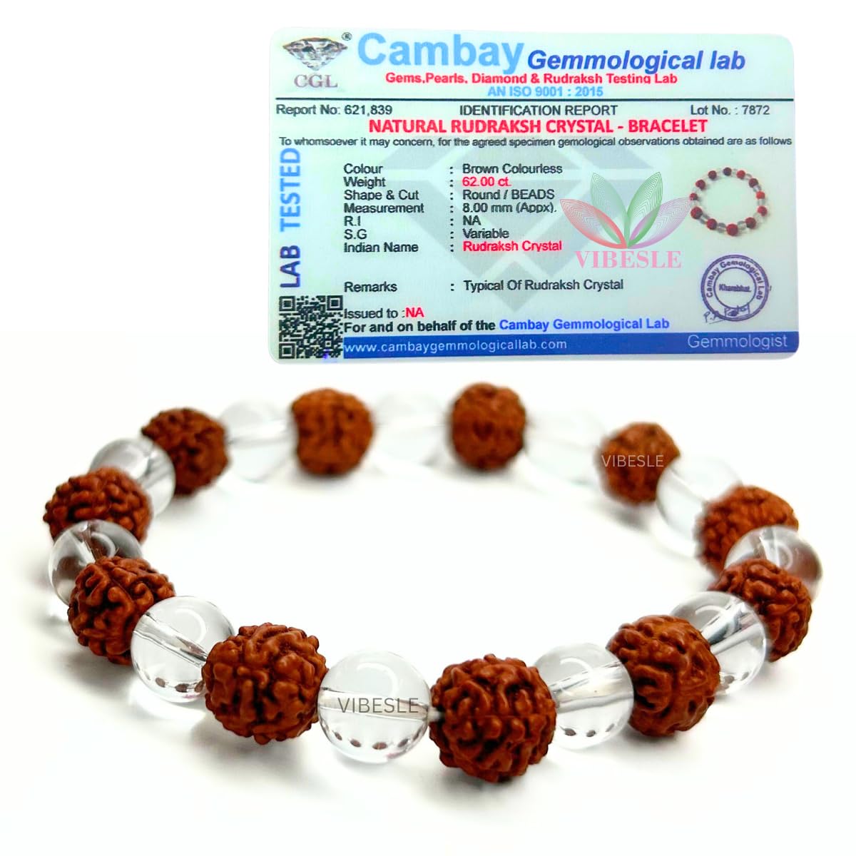 Original Clear Quartz Crystal and Rudraksha Bracelet With Lab Test Certification - Feng Shui Healing Money Magnet Bracelet, Multi Onyx Stone Round Shape For Reiki, Balance Chakra, Certified Positive Energy Bracelet 8mm Beads For Men & Women (B0D9Q3ZG4T) Amazon Price History, Amazon Price Tracker