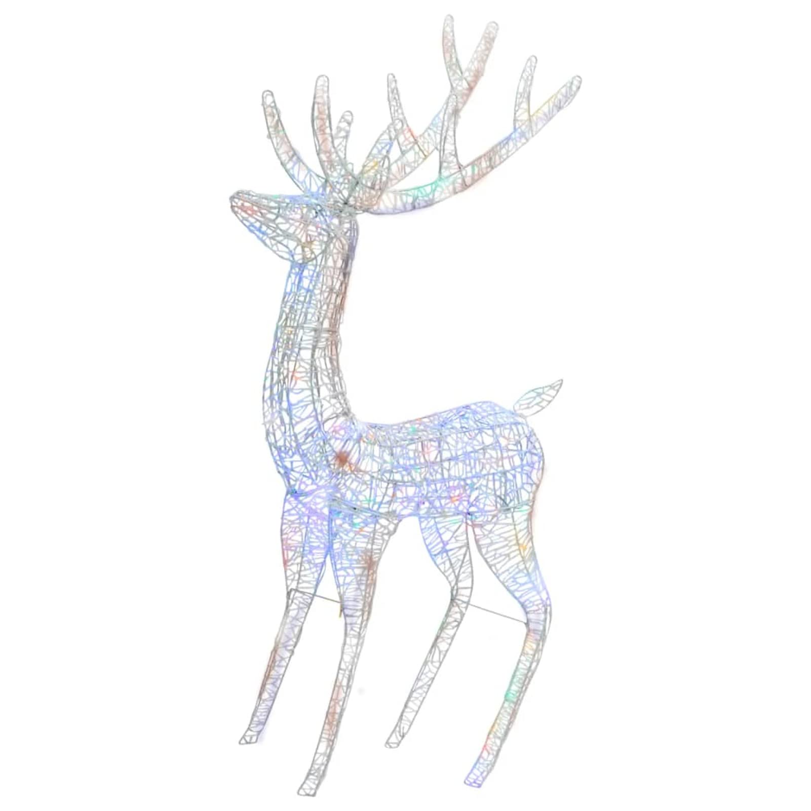 Tidyard Rentier Weihnachtsbeleuchtung, LED Rentier Familie Weihnachtsdeko, LED Leuchtfiguren Rentiere mit Schlitten, Acryl 160 LEDs Mehrfarbig