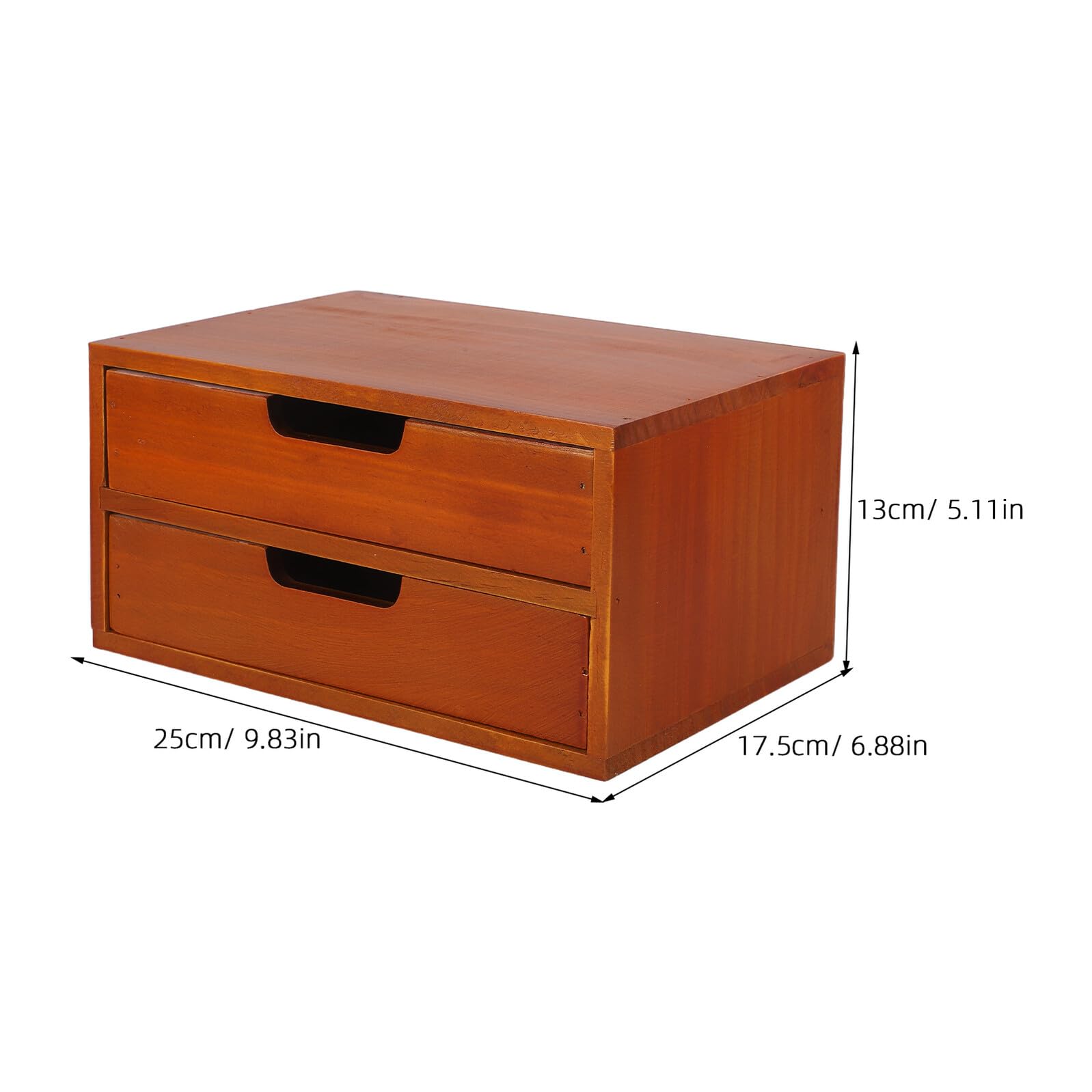 Housoutil Organizer da Scrivania in Legno con 2 Cassetti Scorrevoli Unità di Stoccaggio Compatta Salvaspazio per Ufficio e Casa Mobiletto Multiuso per Accessori e Documenti