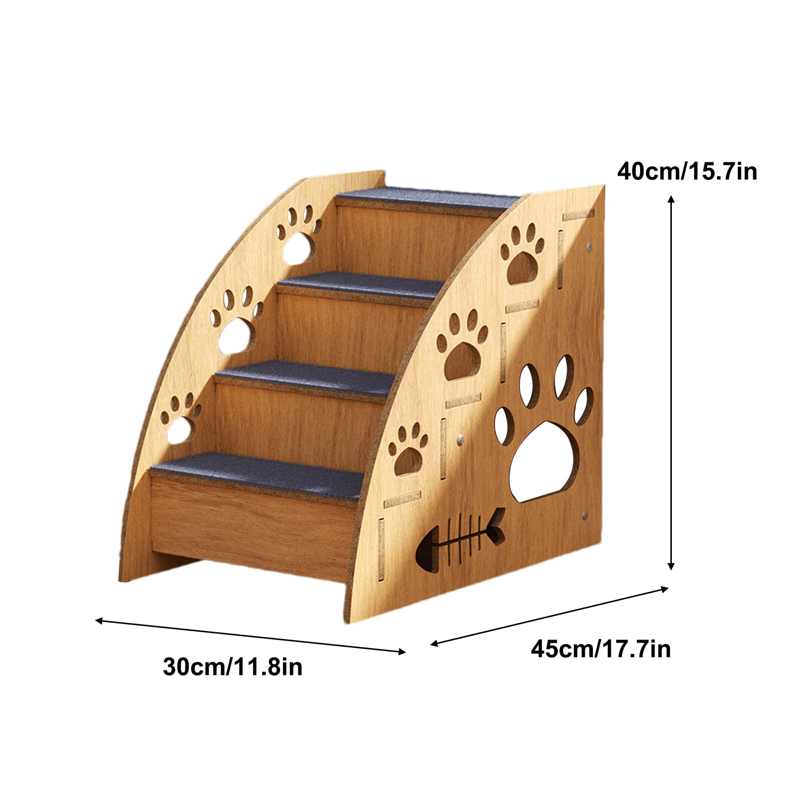 Escalones para perros para cama – Rampa para perros para interiores | Escaleras de madera para mascotas, cama antideslizante para perros y gatos grandes/medianos/pequeños