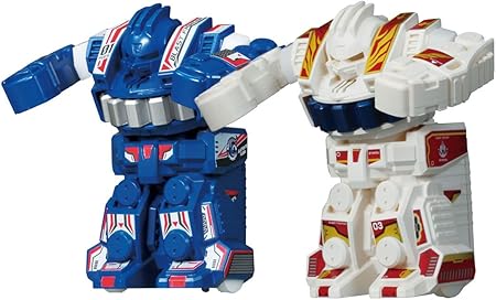 Amazon ブラストファイター 2体対戦セット ブルー ホワイト 改造対戦型トイ おもちゃ