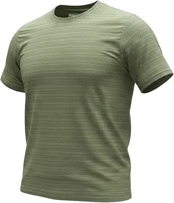 Men's Activewear T-Shirt, Striped, Moisture Wicking Performance Wear