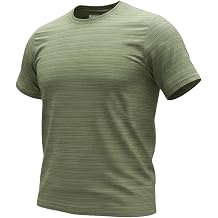 Men's Activewear T-Shirt, Striped, Moisture Wicking Performance Wear, Lightweight Workout Gym,Running Tee