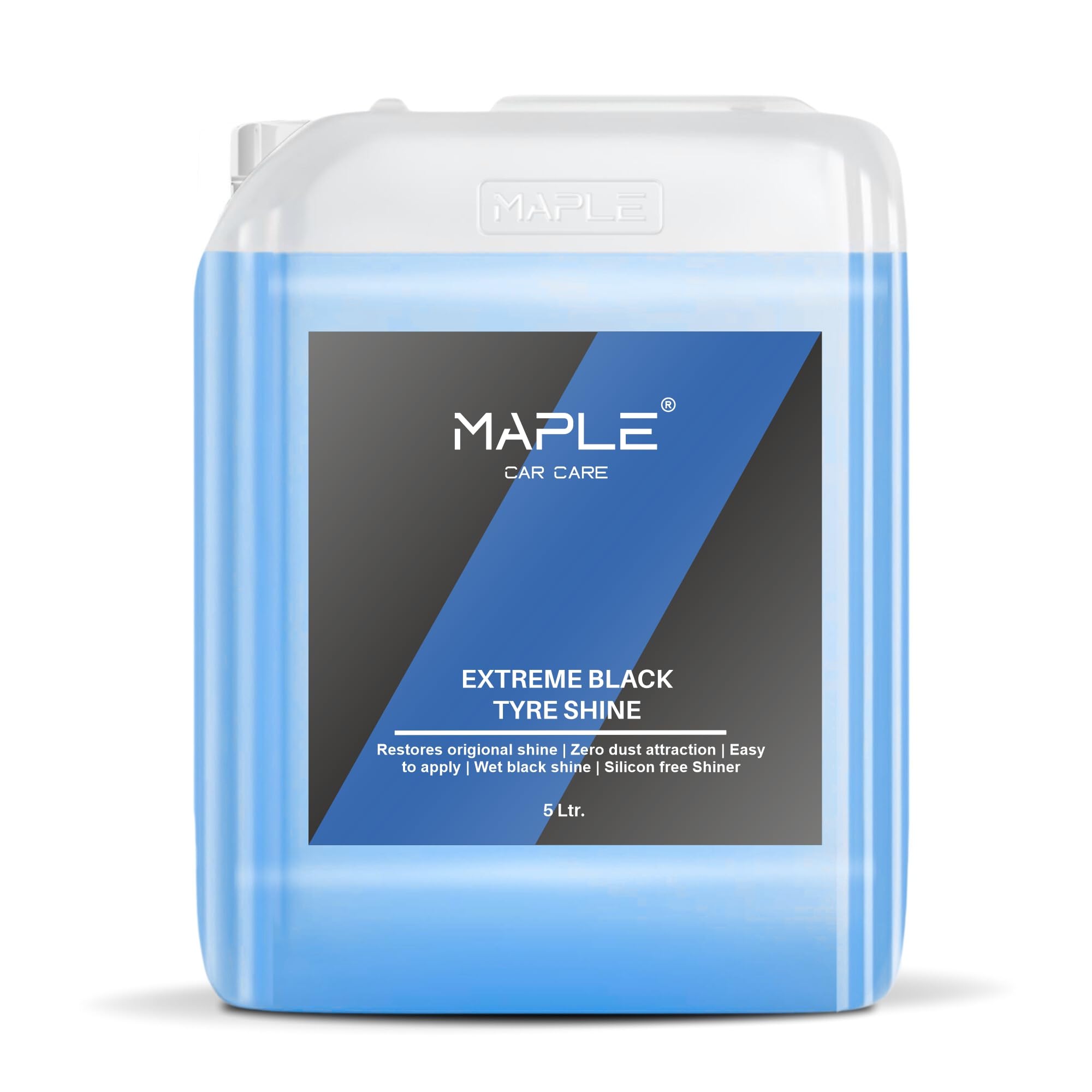 MAPLE Car Care Extreme Black Tyre Shine 5 Litre | Deep Wet Look Tire Dressing | Long-Lasting Tyre Gloss | Non-Greasy Tyre Polish for Cars & Bikes | Restores Original Black Finish-image-48