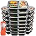 Meal Prep Containers 3 Compartment [20-Pack] - NEW 2017 DESIGN with 35% Thicker Durable Plastic, FREE Utensil Sets & Easy Open Lids - BPA Free Food Storage Portion Control 21 Day Fix Bento Lunch Box