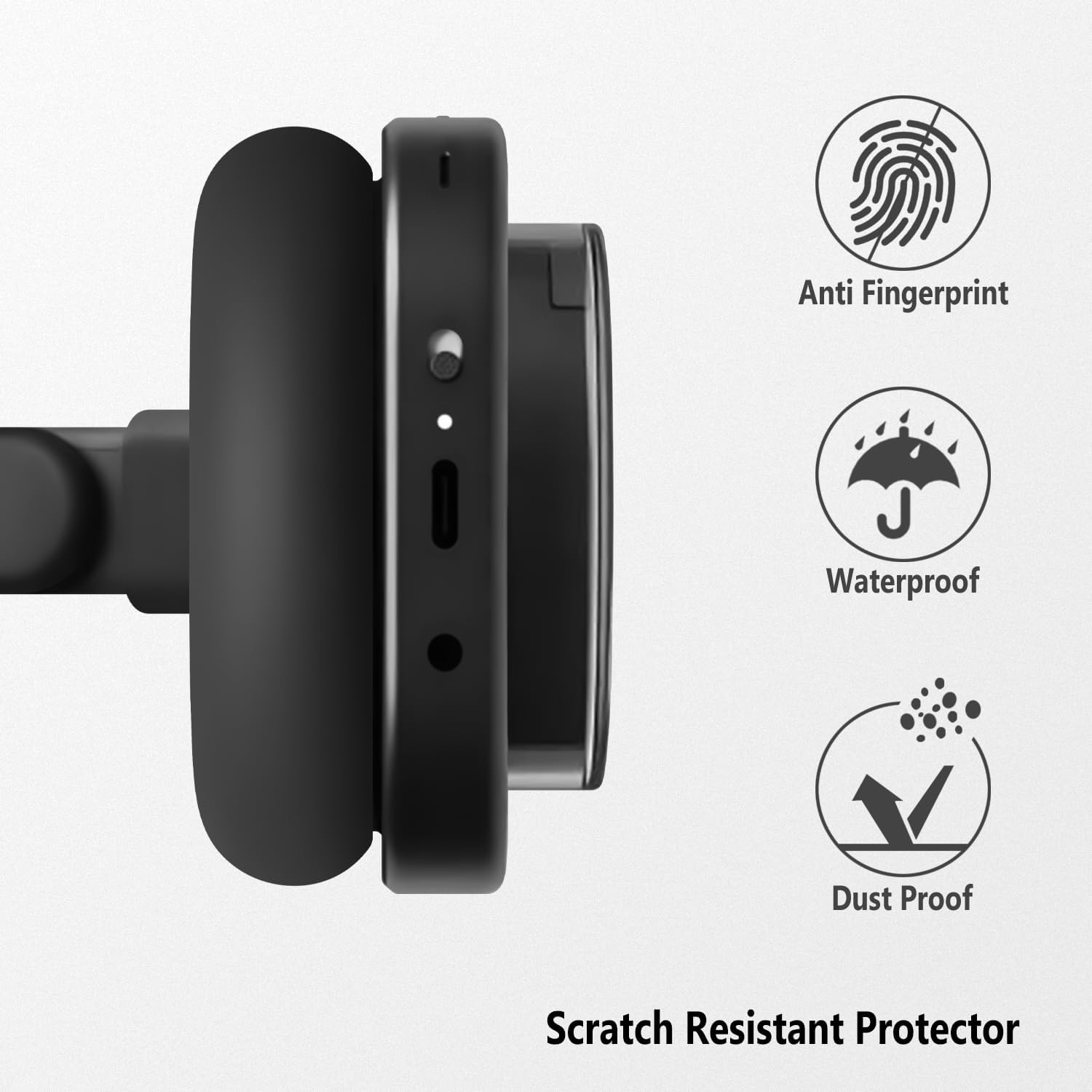 Geiomoo Silicone Earpads for Nothing Headphone (1) Headphones, Replacement Ear Cushions Cover (Black) - Image 4