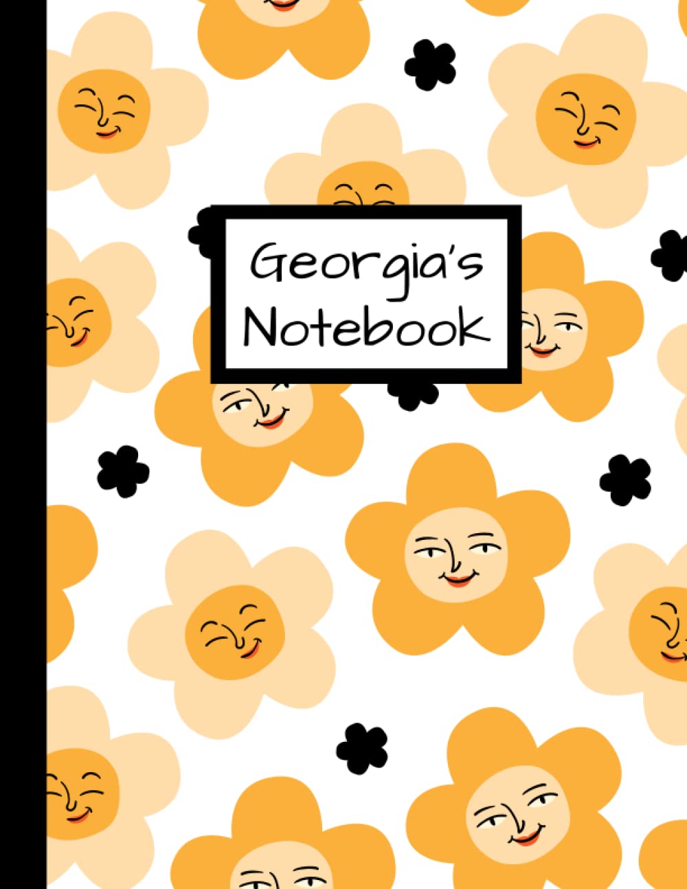 Georgia's Notebook: Personalised White Daisy Inspired Lined Journal
