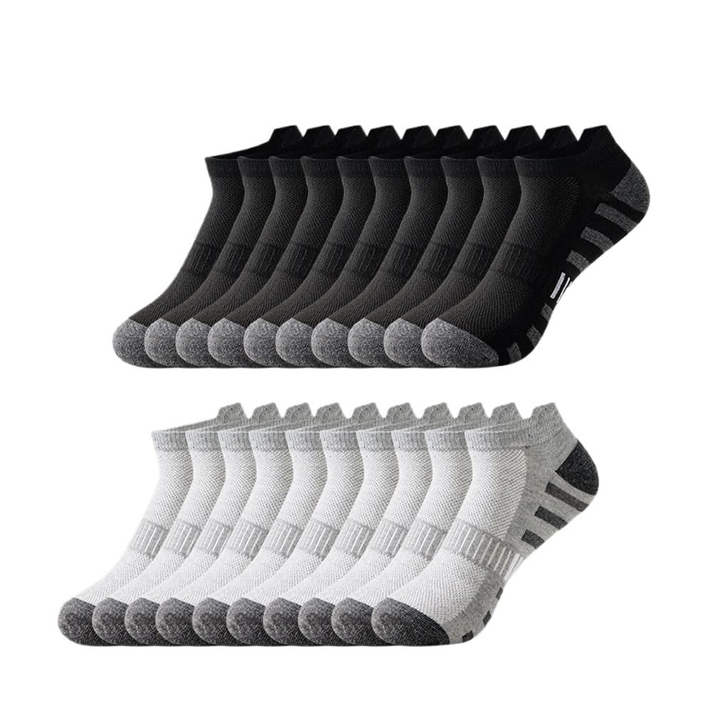 Chaussettes hommes en coton respirant (Lot de 10 paires) | Idée cadeau utile et élégante