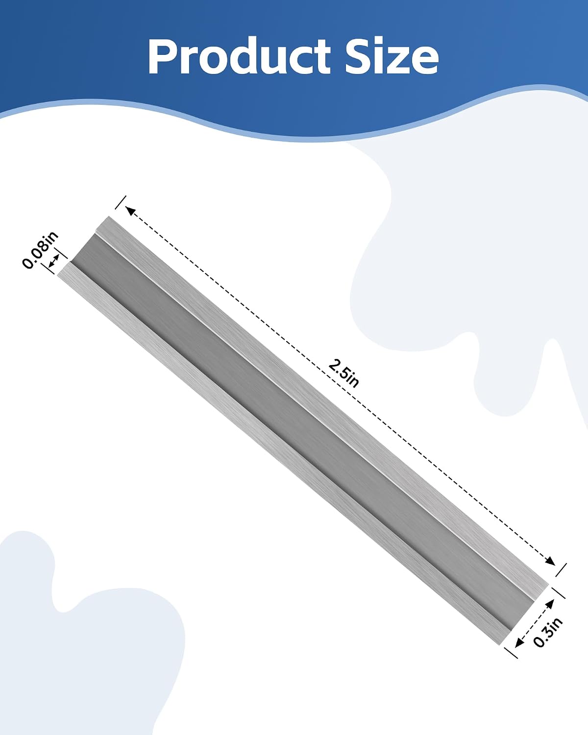 2.5" Carbide Paint Scraper Blades, Double-Edged Reversible Replacement Tungsten Steel Blades, Fit for 2.5in scraper, for Removing Paint, Wood, Glue and Grout - 2pcs