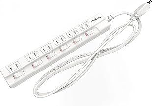 FUMITAKE 延長コード 2m 電源タップ 6個口 1500w 雷ガード 電源タップ スイッチ付き 省エネ 節電 電源タップ 2m 1m 3m ほこりシャッター ホワイト スイングプラグ 壁掛け 火災予防安全 コンセント 延長コード テーブルタップ OAタップ たこあしコンセント 安全保護機能 自宅用 会社用 (2m)