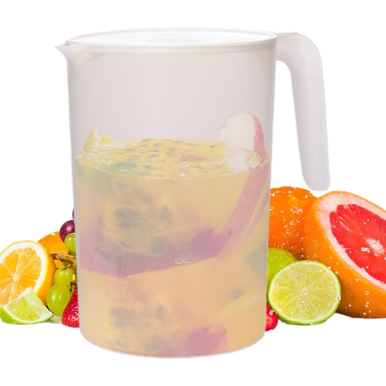 Jarra de gran capacidad de 2 litros, resistente al calor, jarra de bebidas con tapa, jarra de vidrio de borosilicato de alta resistencia al calor, jarra grande resistente al calor, jarra de té helado