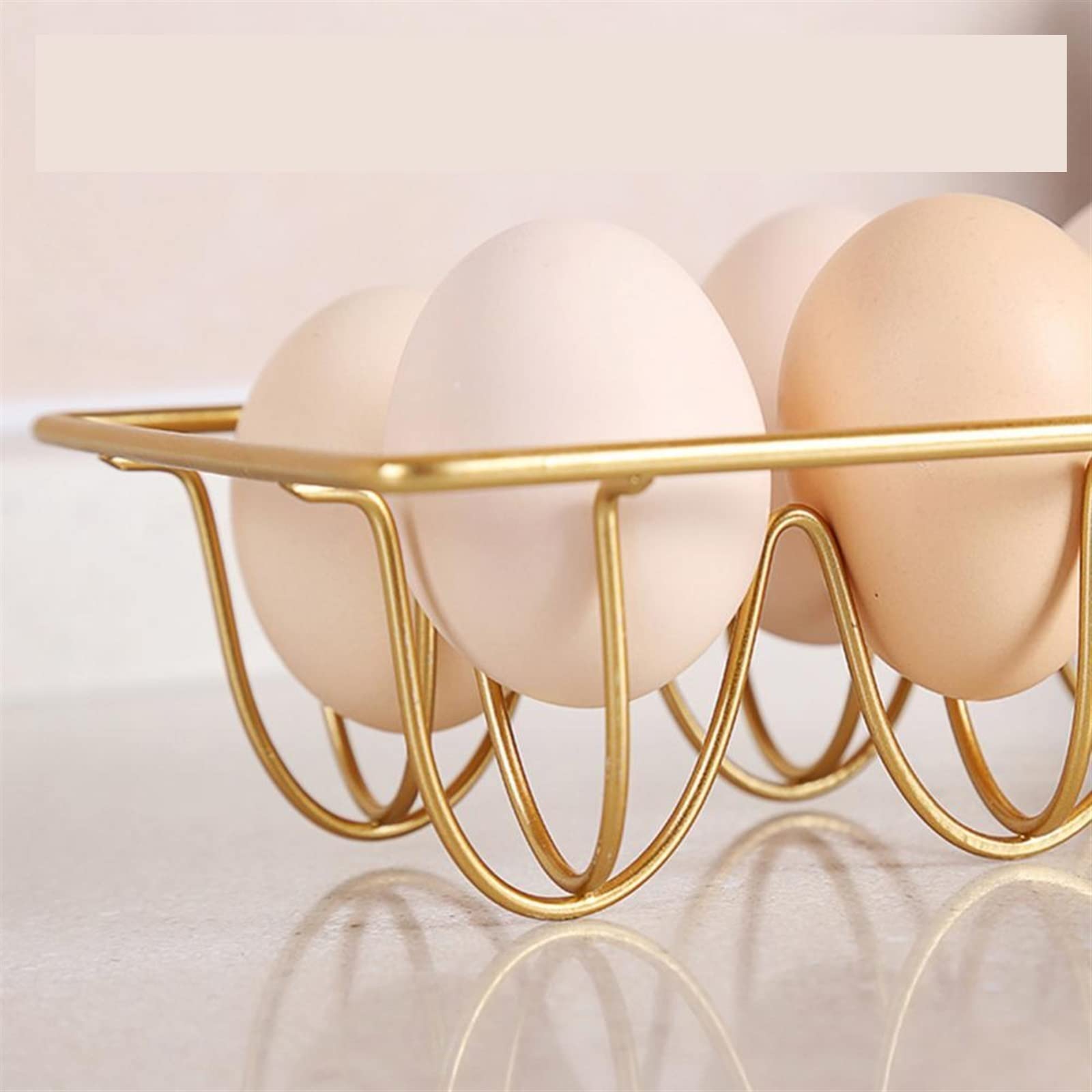 Cesta de Huevos Cocina Restaurante Nevera Huevos Titular Exhibición Estante de Almacenamiento Soporte de Hierro Organizador (Blanco)