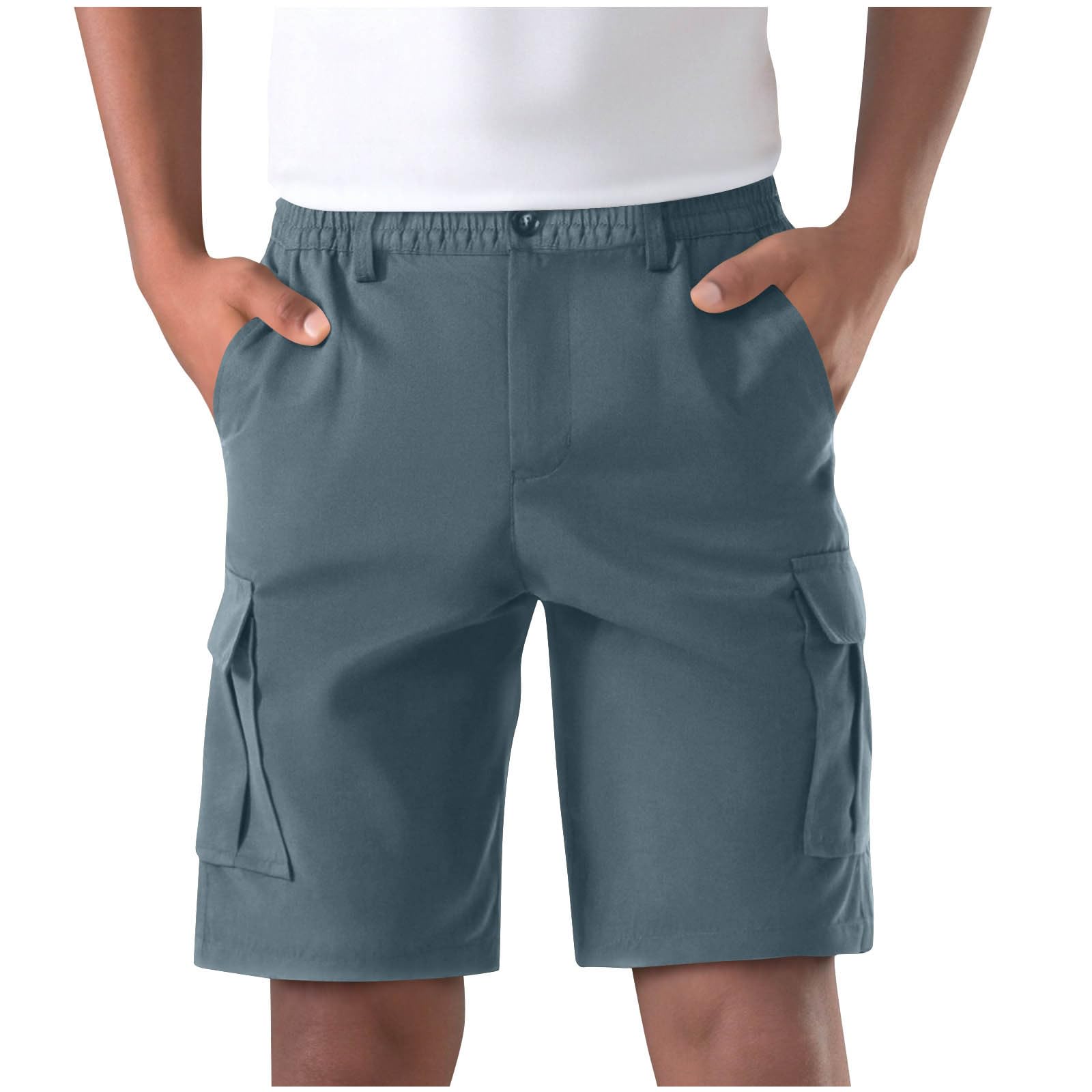 Cargo Shorts Herren Sommer Kurze Hosen Kurz Arbeitshose Chino Shorts Laufshorts Casual Outdoorshorts Cargoshorts mit Taschen Baggy Herrenshorts Elastische Taille Freizeitshorts Himmelblau S