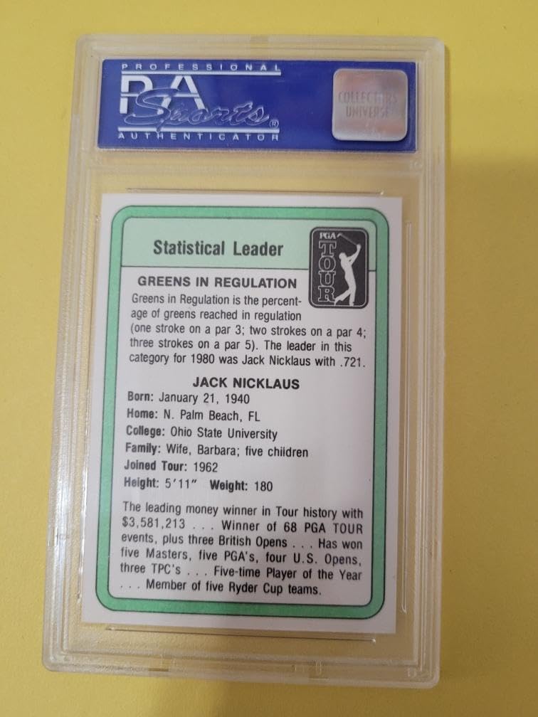 Amazon.com: Jack Nicklaus Rookie Card PSA 9 1981 Donruss Golf RC