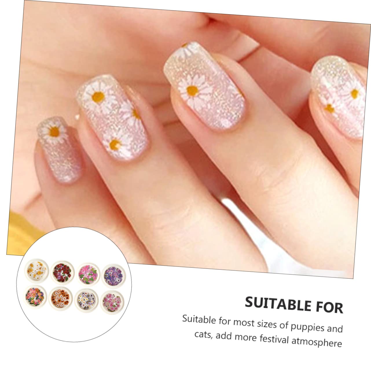 3 Set Sticker Unghie Fiori Secchi Per Decorazioni Manicure Diy Adesivi Autoadesivi Per Nail Art Facili Usare Per Appassionati E Professionisti 8 Scatole*3