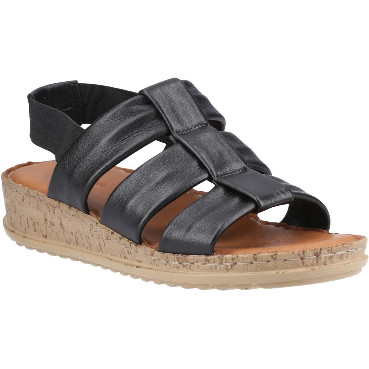 Hush Puppies Women's Gladiator Sandal Black Leather Size 5