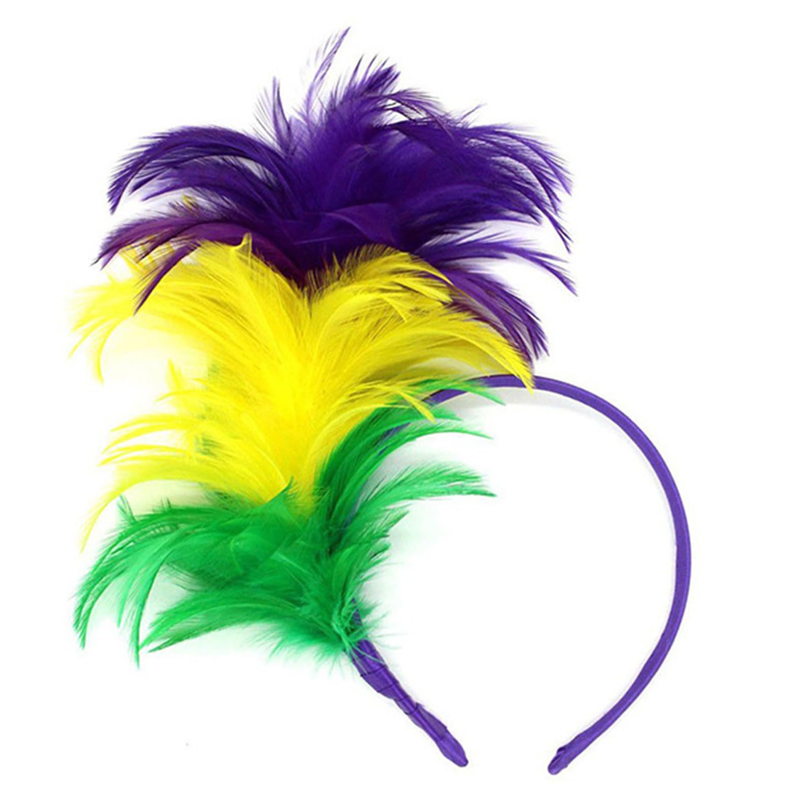 MISUVRSE Headbands Mardi Gras Headwear For Girls Masquerade Hair Accessories Mardi Gras Flapper Headband