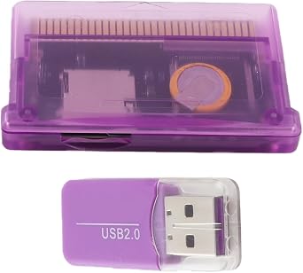 Garsent Game Universal Flash Card 2GB Maximum Storage For GBA Game Console, Easy Navigation Menu For SP, NDSL, For Enthusiasts (Purple Transparent)