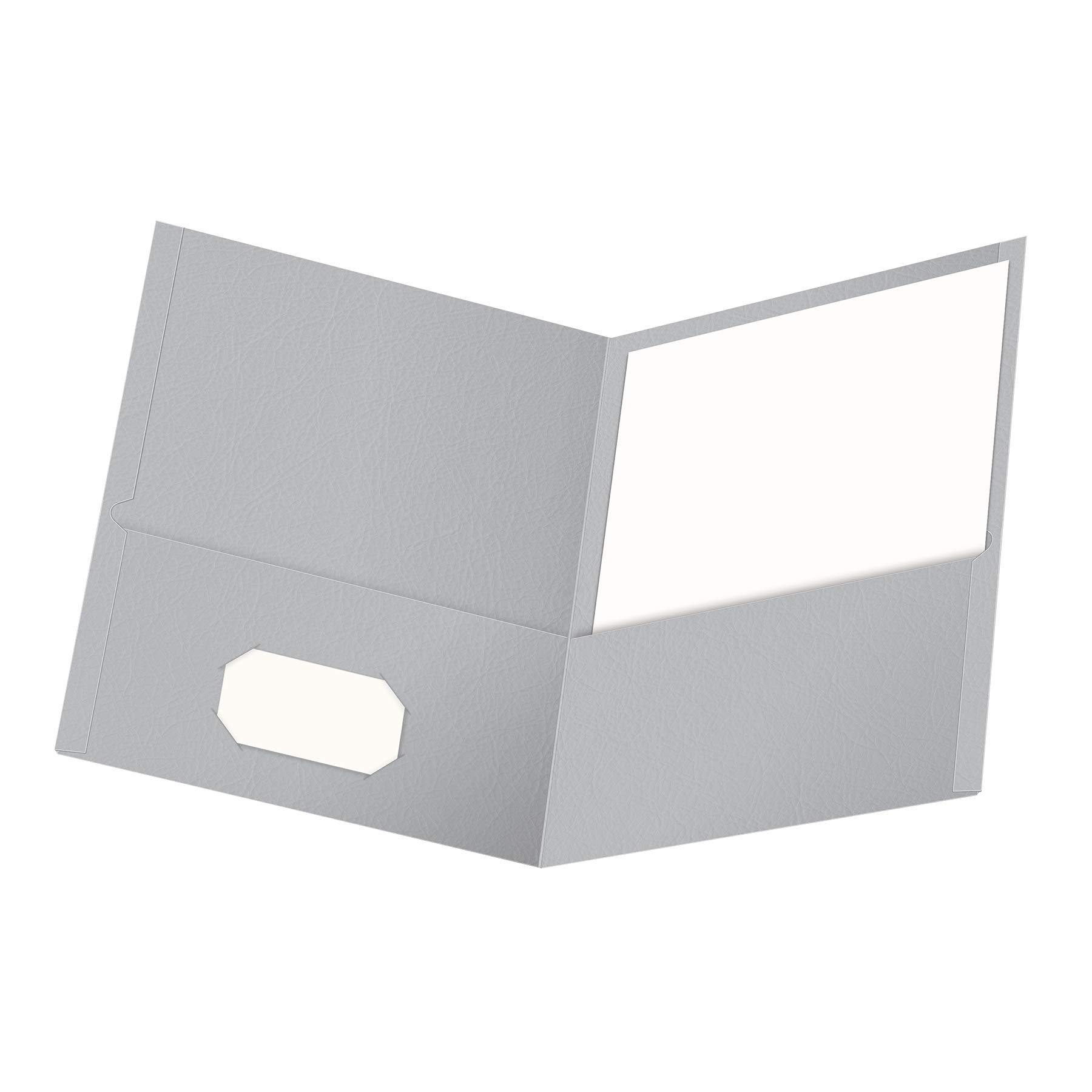 Oxford 2 Pocket Folders, Textured Paper, Gray, Letter Size, 25 Per Box (57505EE)