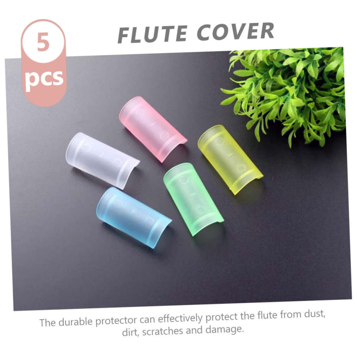 Toyvian 5Pcs Flute Protective Covers Durable Plastic Film Easy Installation Creative Design for Flute Care Lightweight and Safe Accessories for Musicians and present
