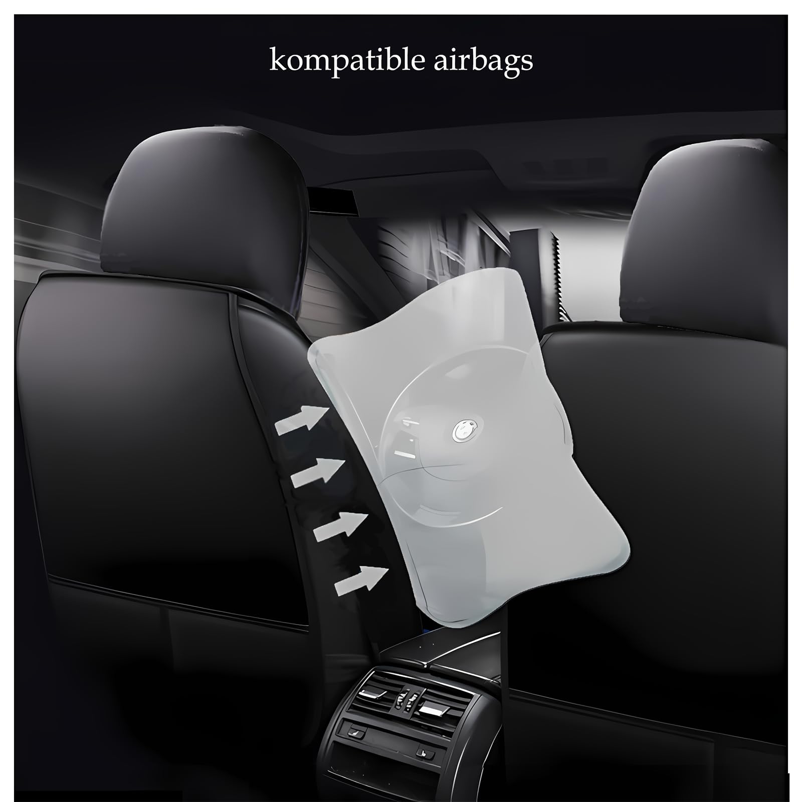 Autositzbezüge Auto Vordersitz 2 PCS Set Für VW Polo Autositzbezüge Leder ，Komfortabel Wasserfest Verschleißfest Atmungsaktiv Schwarz