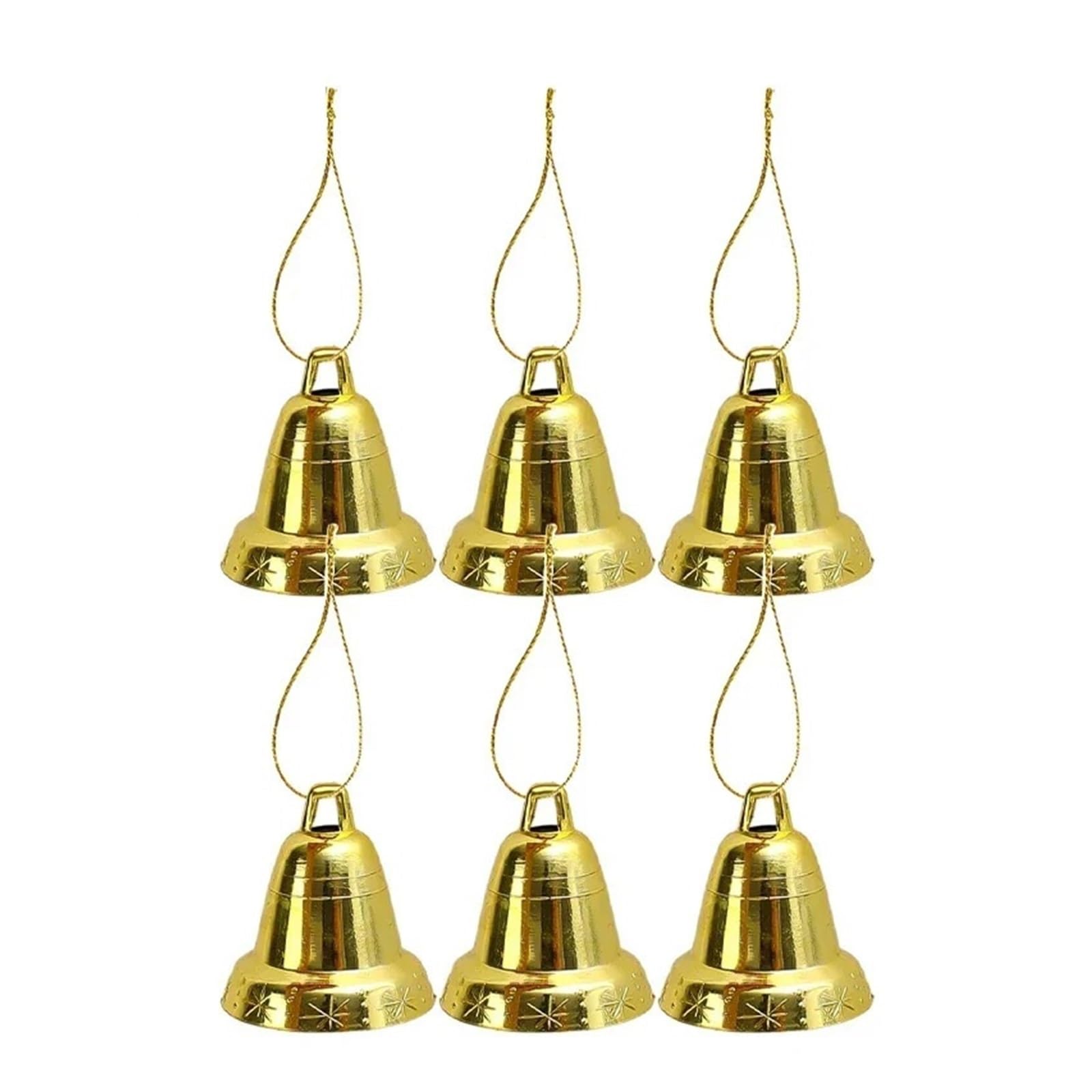 Vintage Christmas Bells 120Pcs 3CM Mini Gold Christmas Bells With Rope Tree Pendant Decoration DIY Hanging Craft Ornaments Gift Supplies for DIY, Decorations, Weddings, Wind Chimes
