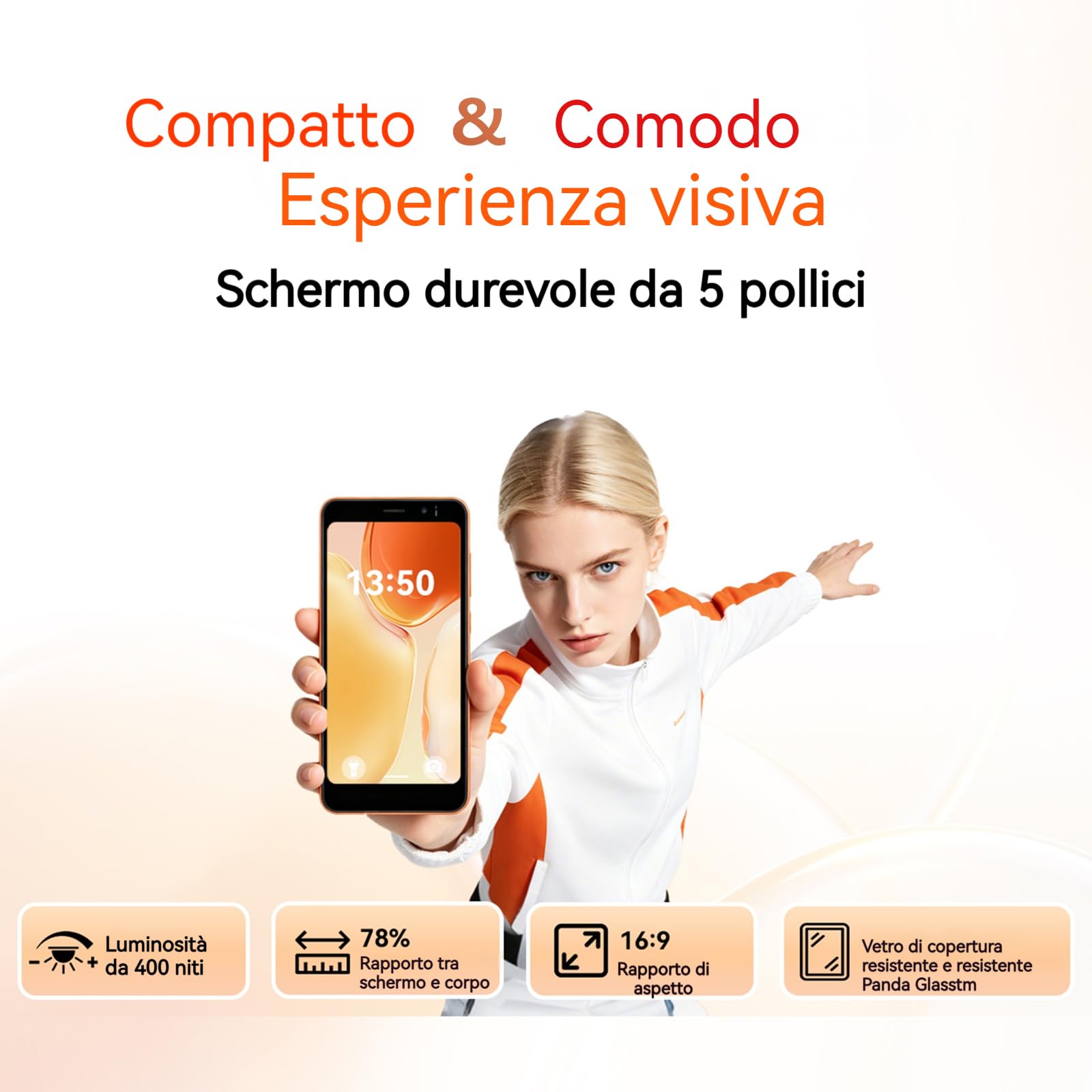 Blackview Wave 2C Smartphone Offerta Android 16, 12GB+32GB/1TB TF Cellulari Octa-Core, 5.0", 4G Dual SIM Telefono Cellulare Offerta, WiFi 5G/3.5mm/ Face ID/3 Slot Eer Carte/3 Anni di Garanzia