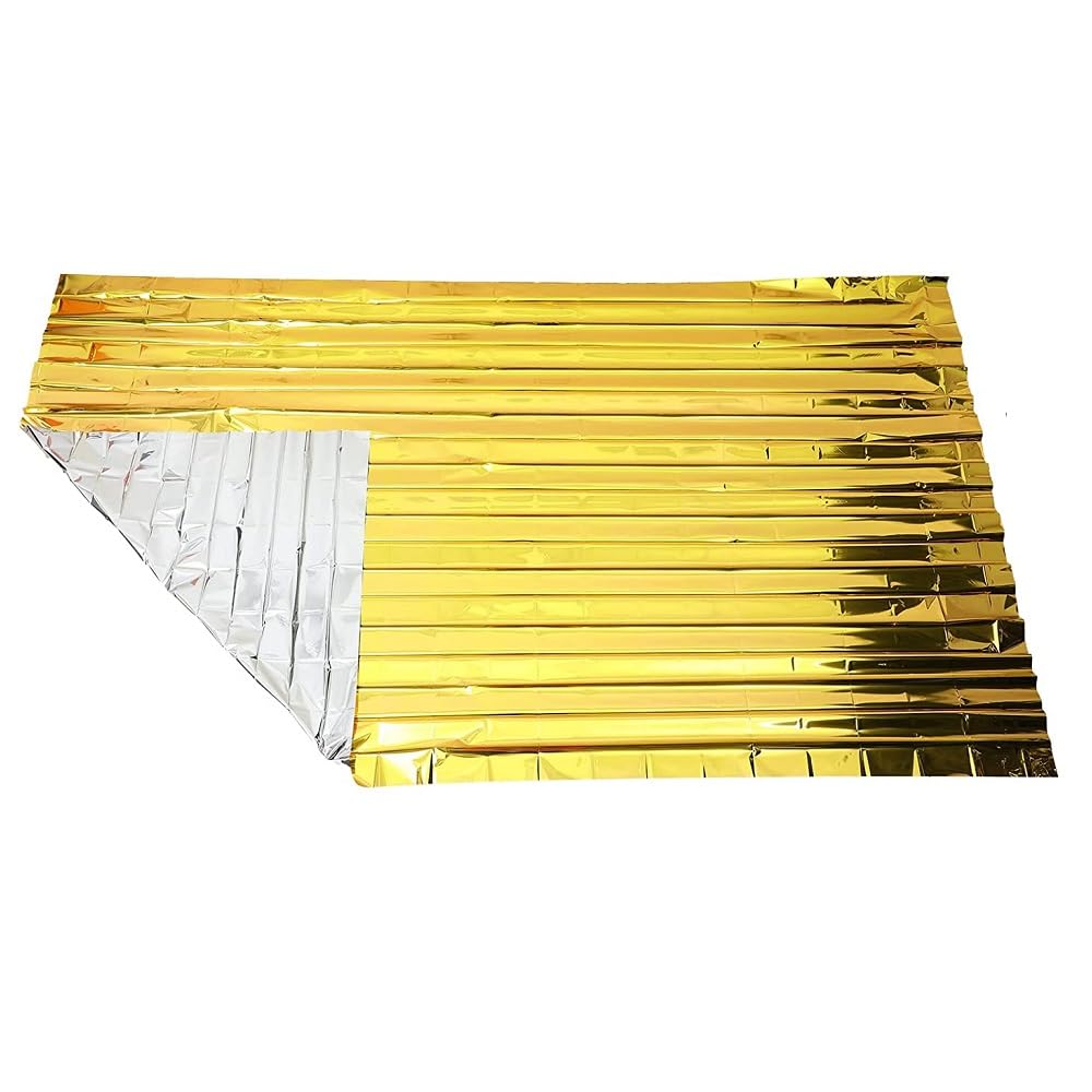 BARAC Manta Termica Supervivencia 3 Piezas, Manta Termica Oro Plata, Manta Termica Emergencia para Rescate Protege del Frío, la Lluvia, el Viento (140_x_210_cm)