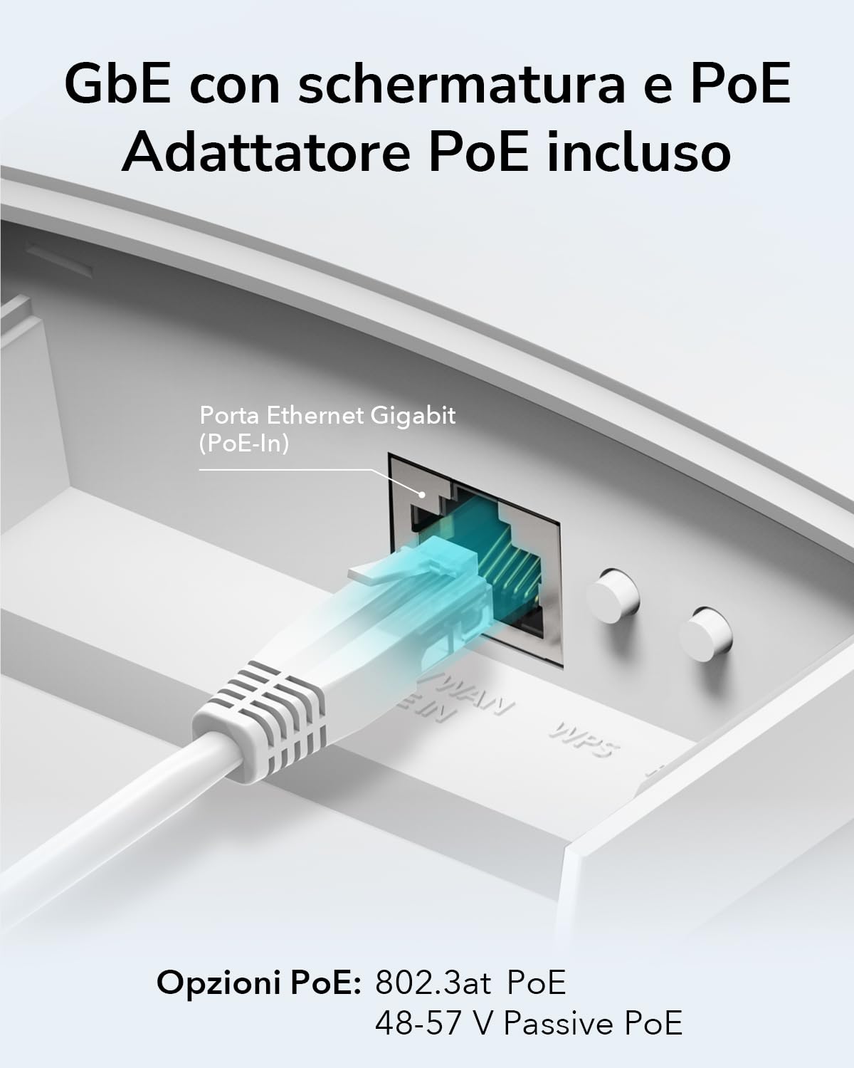 Cudy Punto di accesso WiFi 6 ad alta potenza AX3000 esterno, IP65 resistente alle intemperie, FEM esterne ad alta potenza, porte Gigabit RJ45, supporto PoE passivo 802.3at o 48~57V, protezione contro