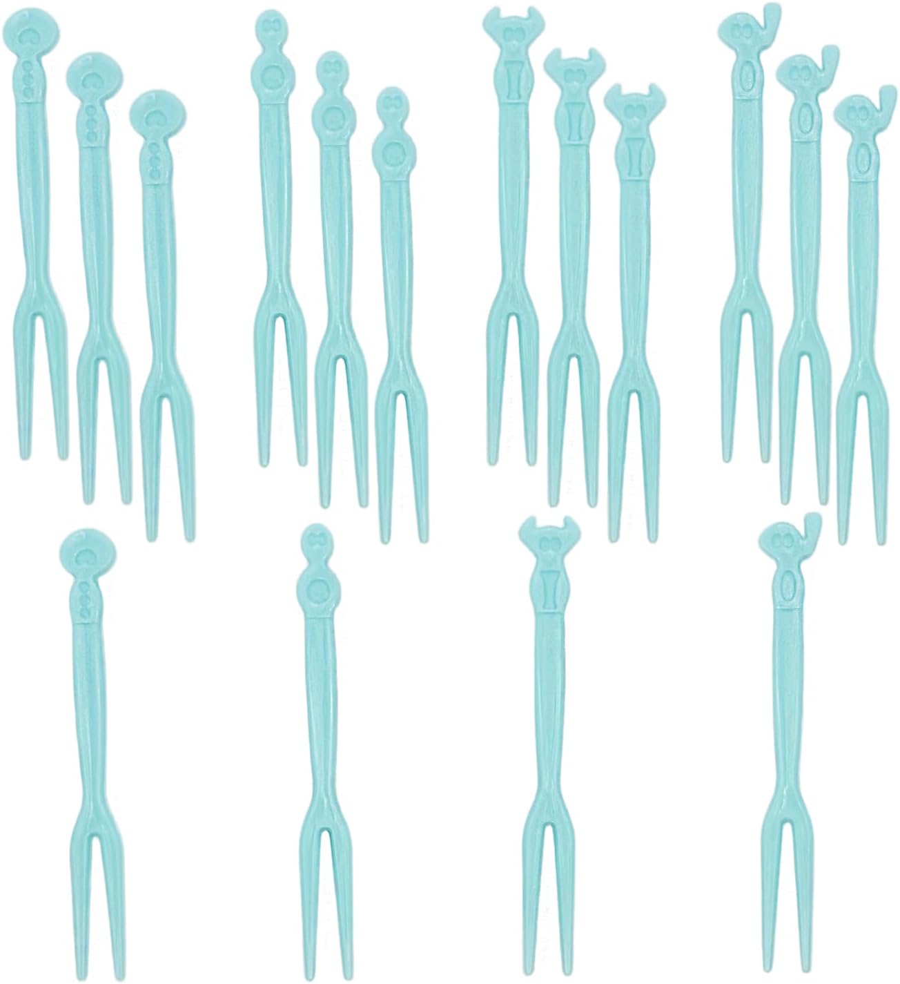 50pcs Plastic Pastel Color Picks Forks Stick for Cocktail Skewers Appetizers Fruit,Cute Toothpicks Fancy Reusable Party Supplies for Birthday,Wedding,Shower Decor (Pink)