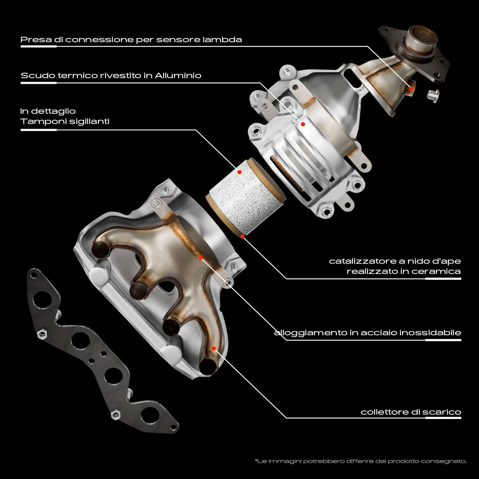 Frankberg Convertitore Catalitico Benzina Compatibile con Adam M13 1.4L Adam M13 1.2L Corsa D S07 1.4L Corsa E X15 1.4L Astra J P10 1.4L Replace# 28760