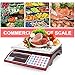 CAMRY Digital Commercial Price Computing Scale 33lb / 15kg for Food Meat Fruit Produce Precision 0.01lb / 0.005kg with Bright Red LED Display Stainless Steel Platform Rechargeable Battery Included