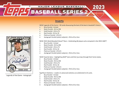 Miniatura 4 de 2023 Topps Series 2 Baseball Hobby Box (24 Packs14 Cards 1 Auto or Relic, 1 Silver Pack)