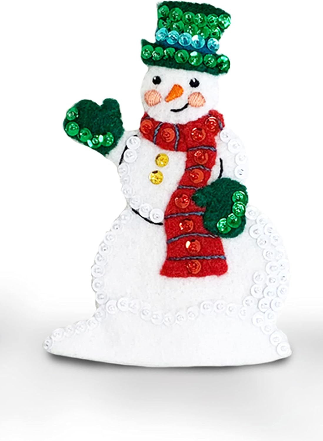 MerryStockings Mantel Series™ Collectible Classic Village Felt Kit – DIY Christmas Village Craft with Pre-Stamped Felt, Sequins, Beads & Instructions – Handmade Holiday Décor – Made in USA