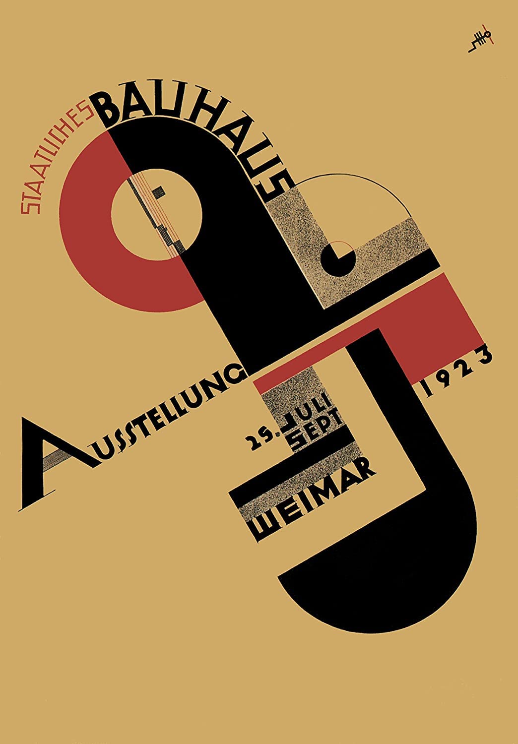 RPW Roystone Print Works Vintage Bauhaus 'The 1923 Weimar Exhibition', Germany, Joost Schmidt, Reproduction 200gsm A4/A3 Vintage Bauhaus Poster (A4)