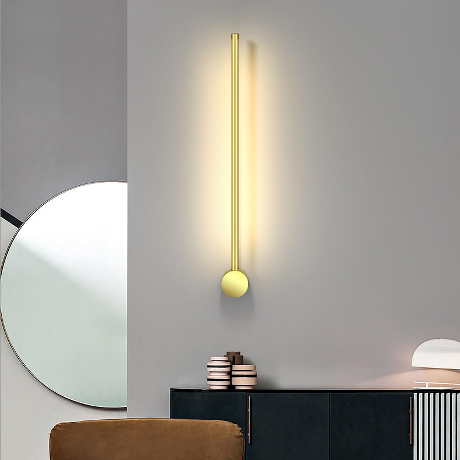 Apliques de pared interior LED de 100cm dorados con iluminación ajustable para dormitorio 8