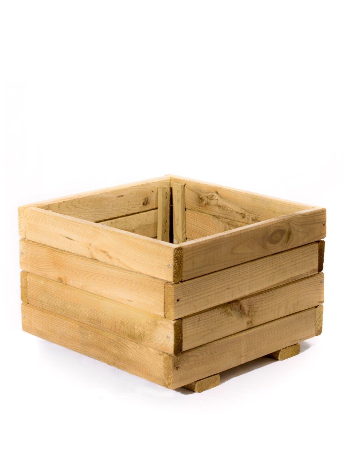 Jardin202 - Jardineras de Madera Maciza de Pino | Maceteros de Madera tratada para Jardín y Terraza | Cuadrado