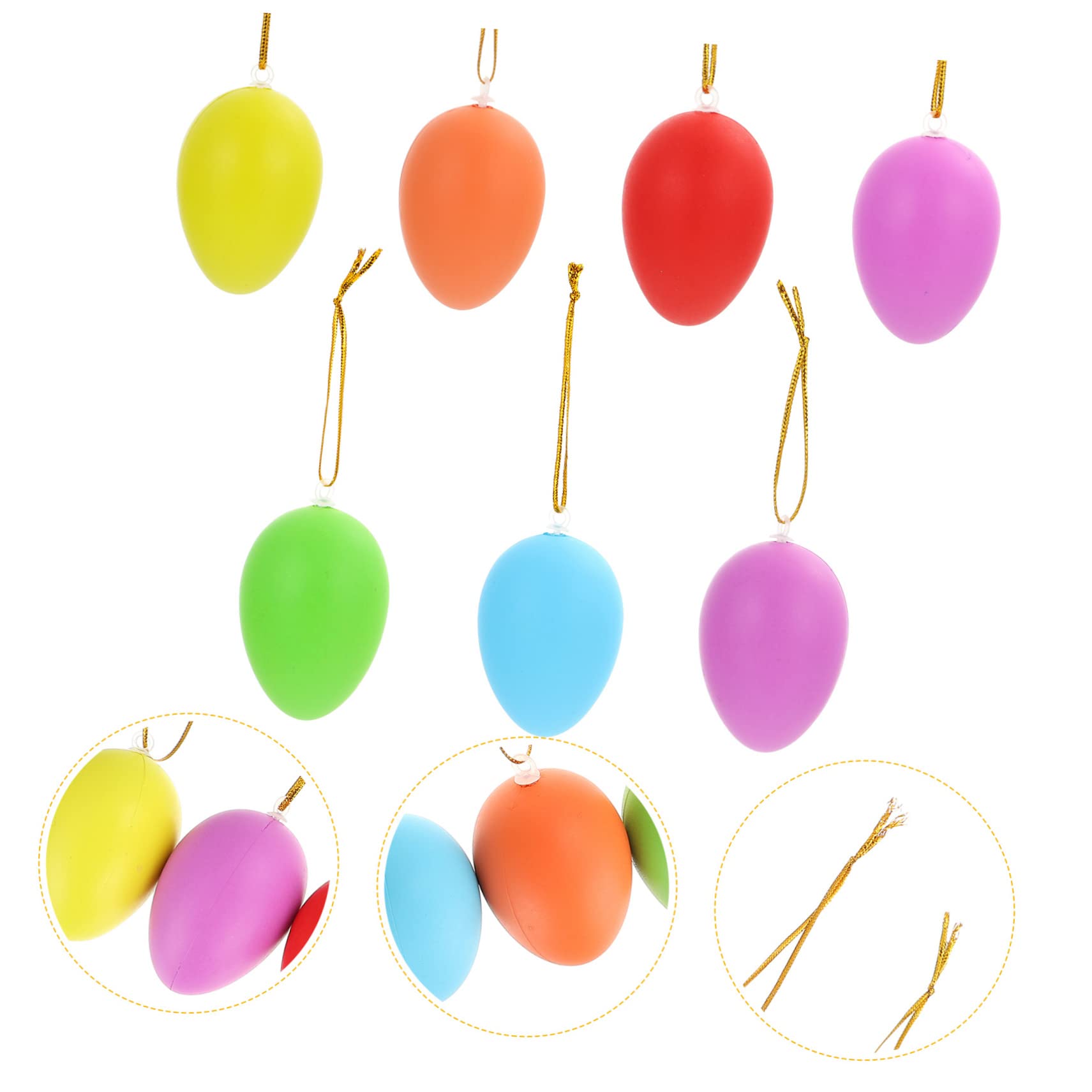 DECHOUS 96stücke Teiliges Bunte Kunststoff-Ostereier Aufhängen Dekorative Eier Für Frühlingsfeste Ostern Und Kreative Bastelprojekte Für Partys Und Festliche Dekorationen