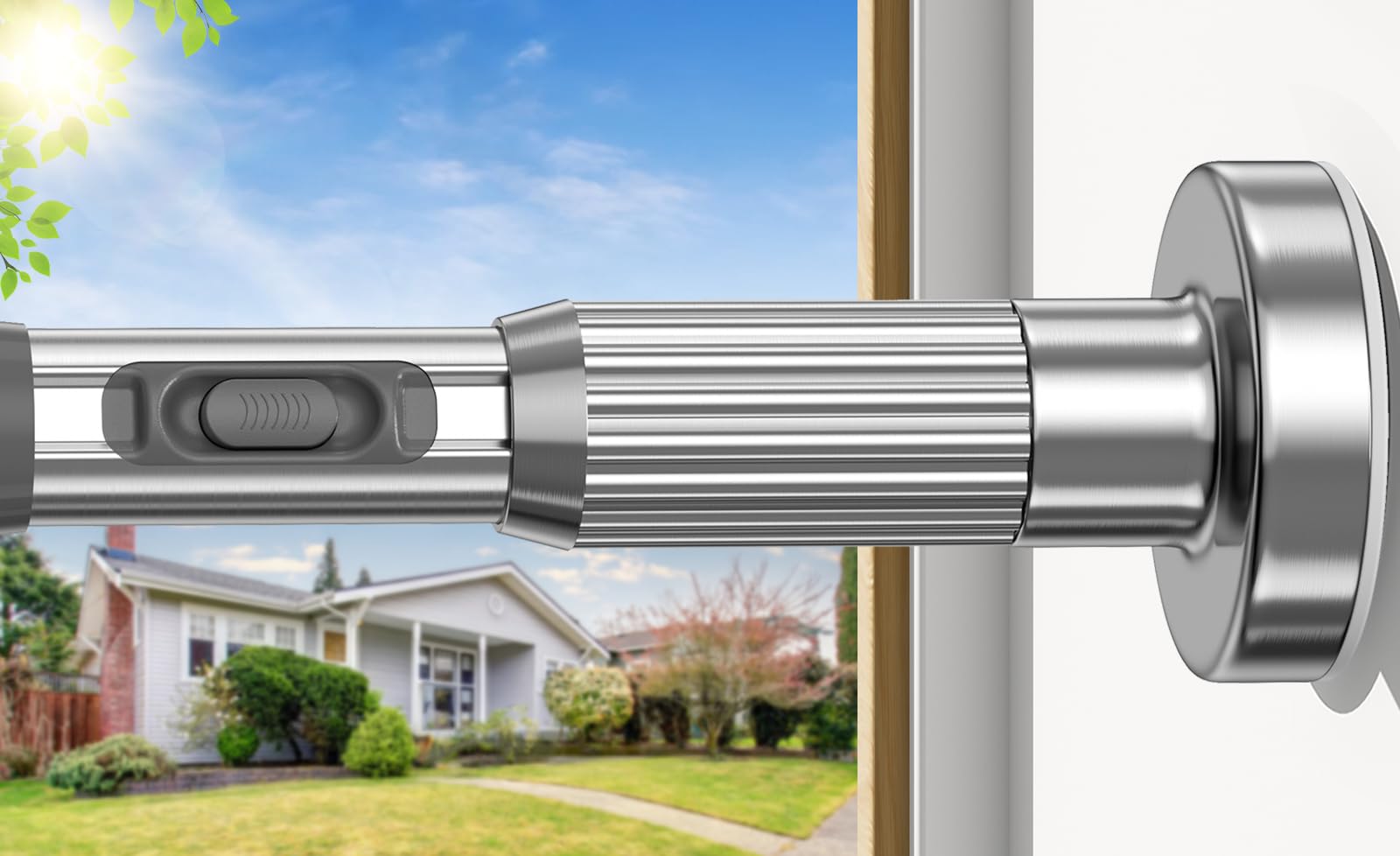 AIZESI 41-100 Inch Heavy Duty Silver Tension Curtain Rod - No Drilling, Adjustable, Rust-Proof for Outdoor, Living Room, Bathroom