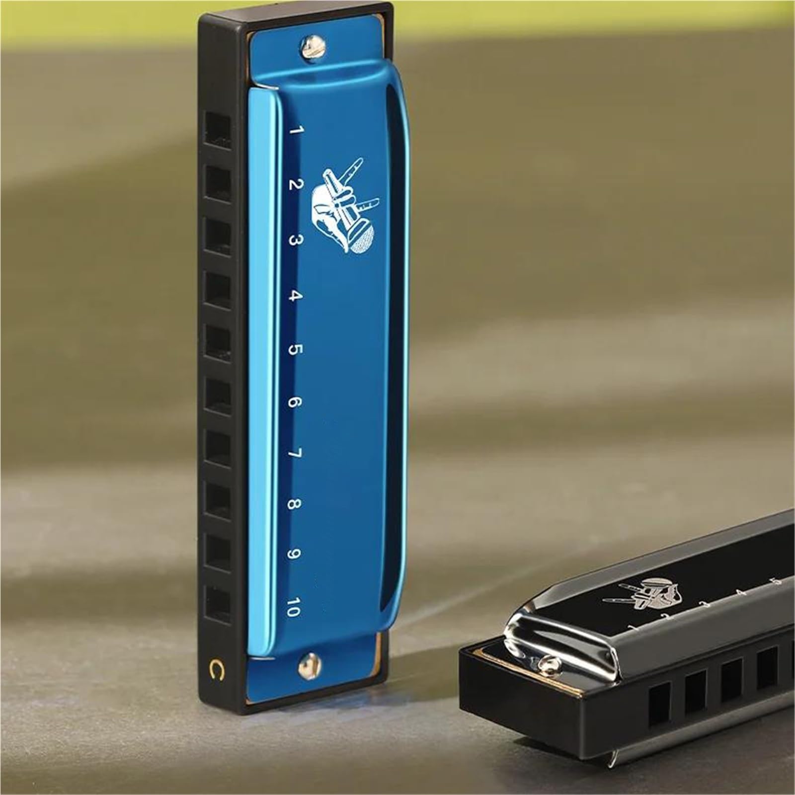 Armonica Blues Diatonica Per Amanti Della Musica Tonalità Di Do 10 Fori Standard H(Blue)