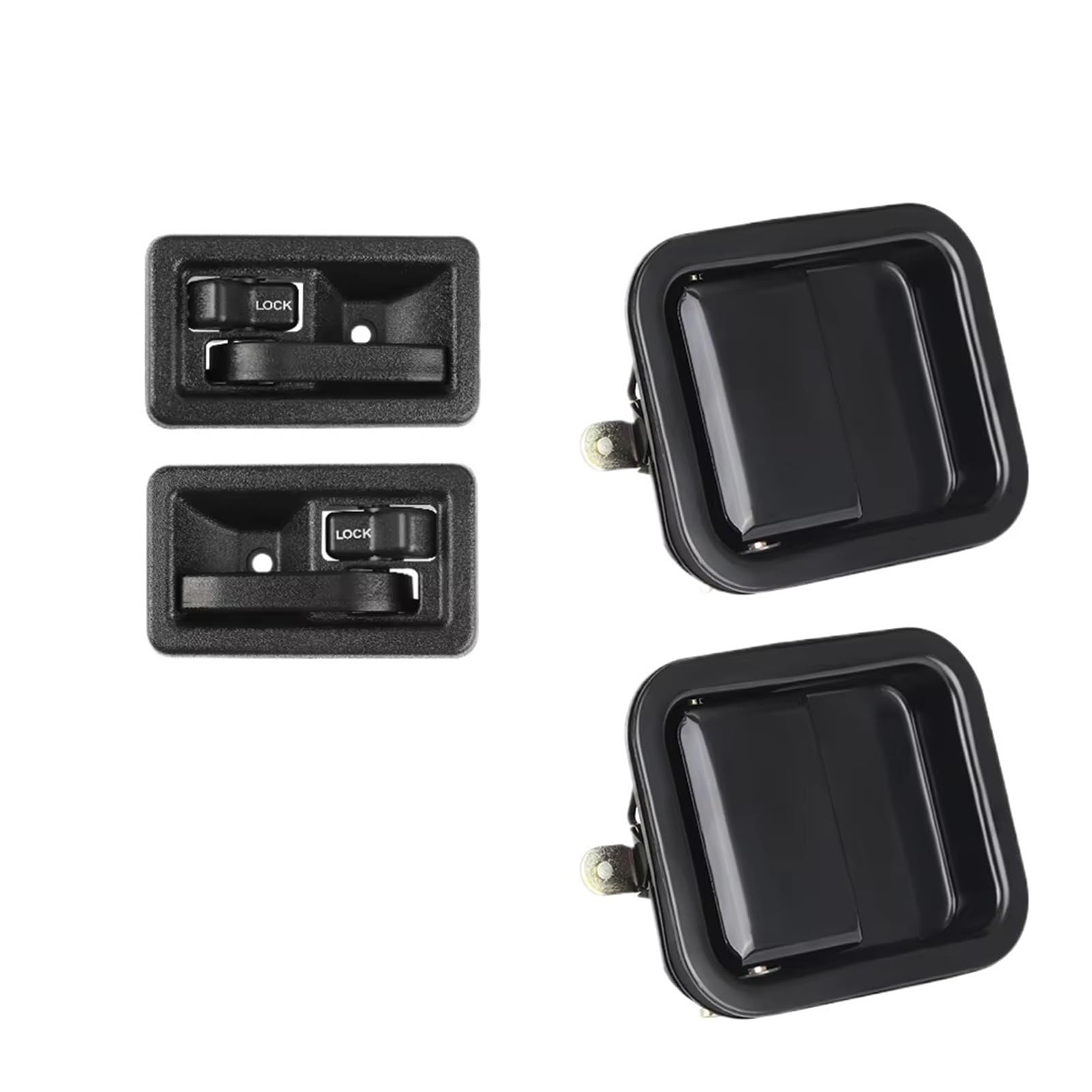 Kpuwers Exterior Door Handle 4 Piece Interior Exterior Door Handles 55176383AE 55176476 for Jeep for Wrangler YJ 1991-1995 TJ 1997-2006 Handles Replacement