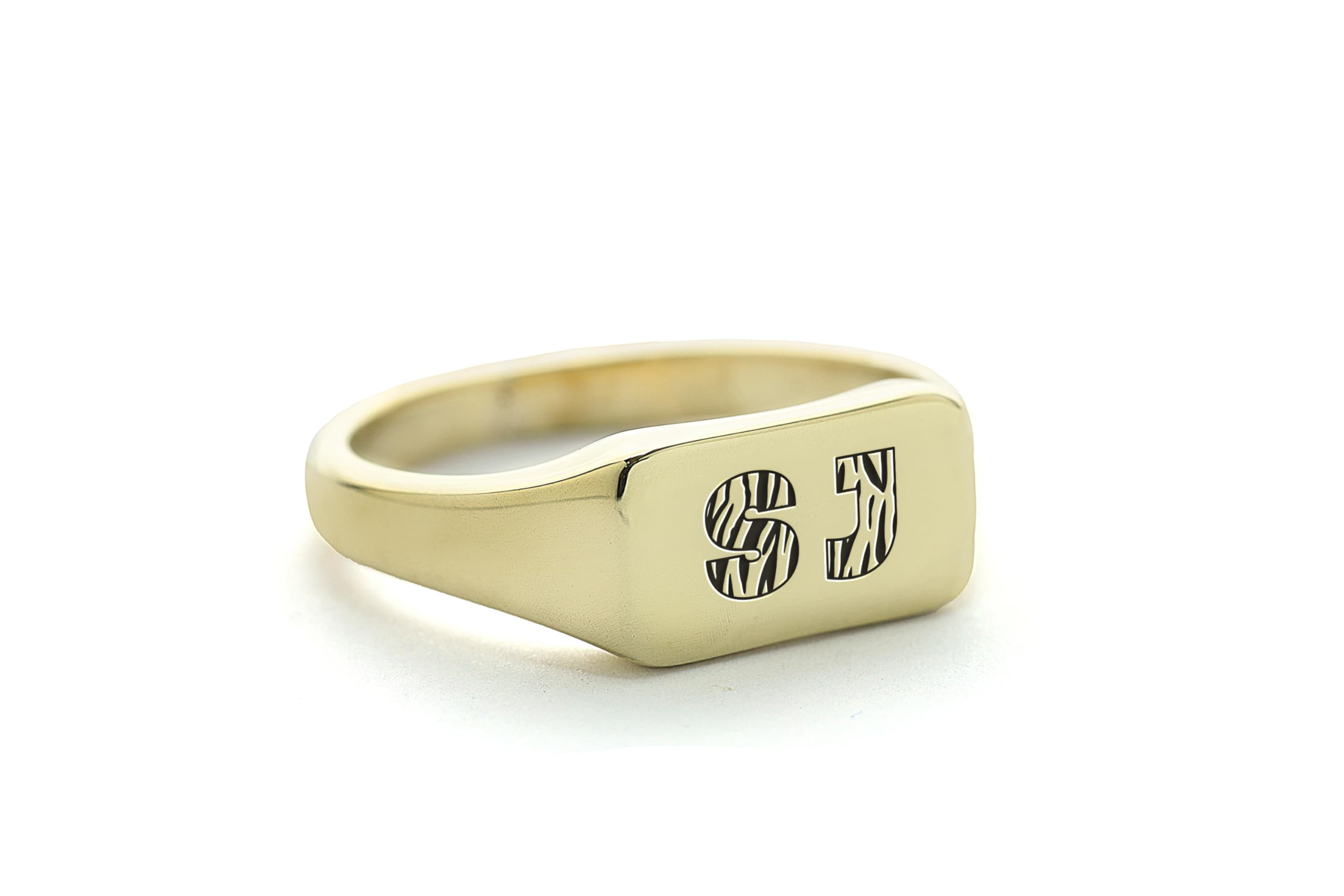 Personalisierte Paare Initialen Ring - 14k Gold Jahrestag Siegelring - Benutzerdefinierte Name Ring - Geschenk für sie