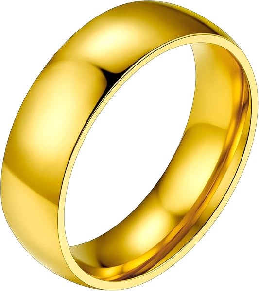 PROSTEEL Simple Gold Plated Stainless Steel Ring