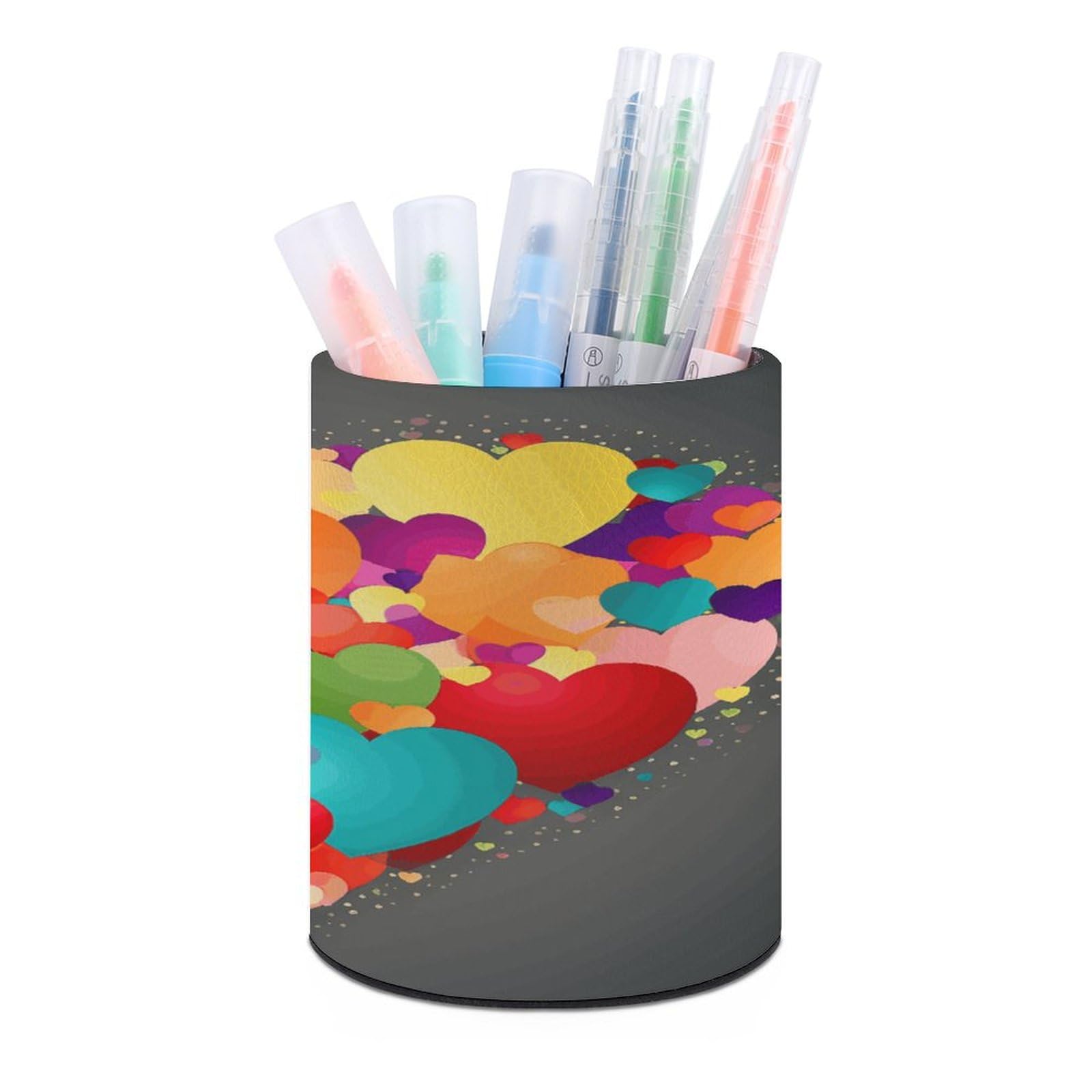 Porte-stylo rond cœurs d'amour pour organiser votre bureau avec élégance